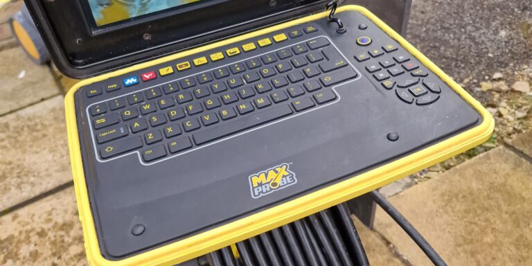 High-tech pipe inspection camera used for drainage surveys and blockages detection.